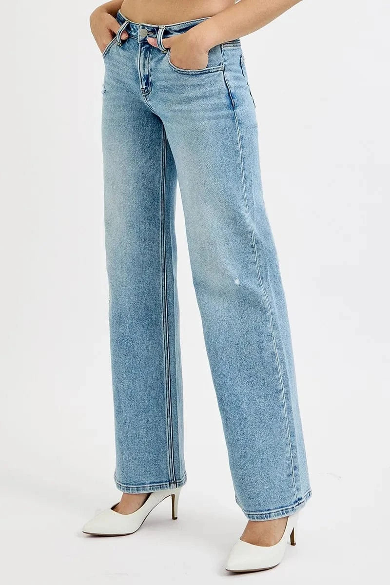Trendsi Jeans RISEN Full Size Low Rise Ankle Boyfriend Distressed Jeans Plus Size