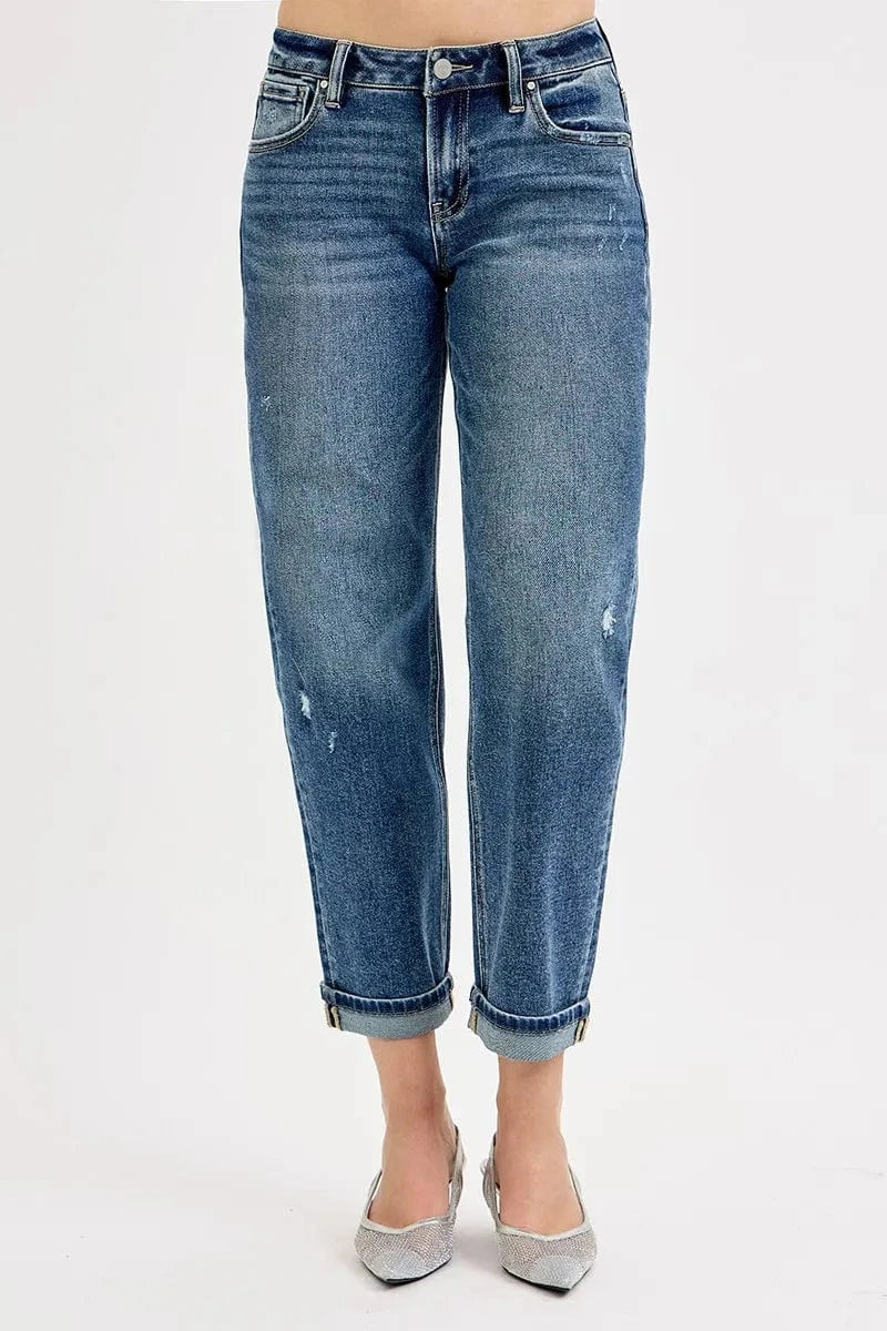 Trendsi DARK / 0 RISEN Full Size Low Rise Crop Boyfriend Jeans Plus Size