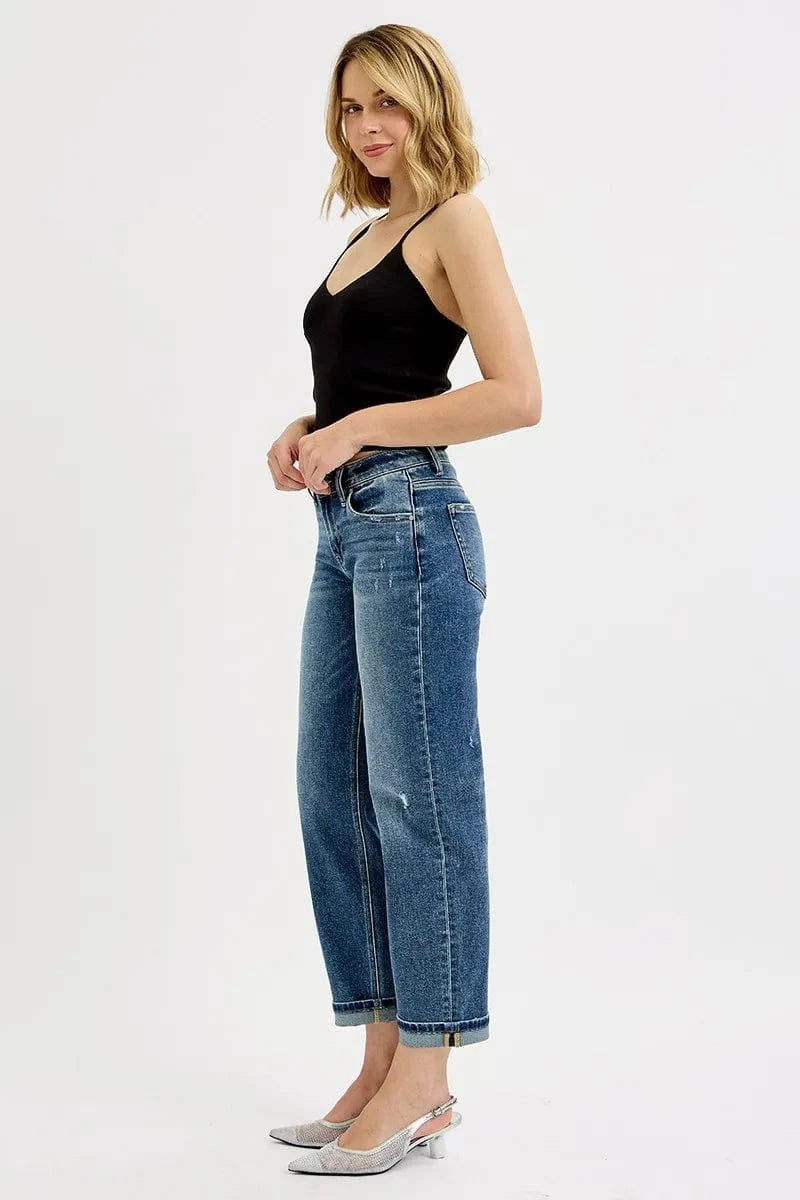 Trendsi RISEN Full Size Low Rise Crop Boyfriend Jeans Plus Size
