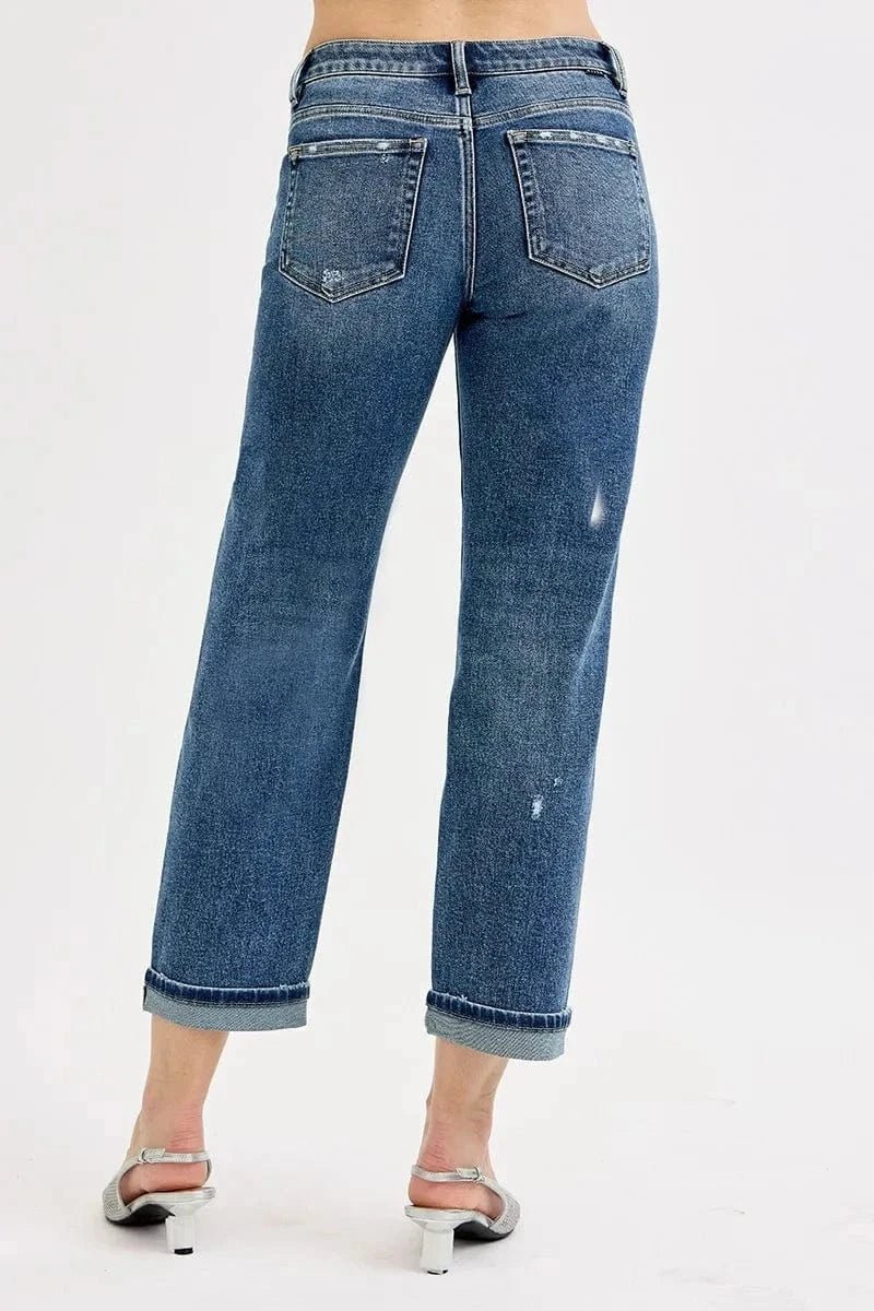 RISEN Full Size Low Rise Crop Boyfriend Jeans Plus Size - DARK by Trendsi from FREYA’S CLOSET