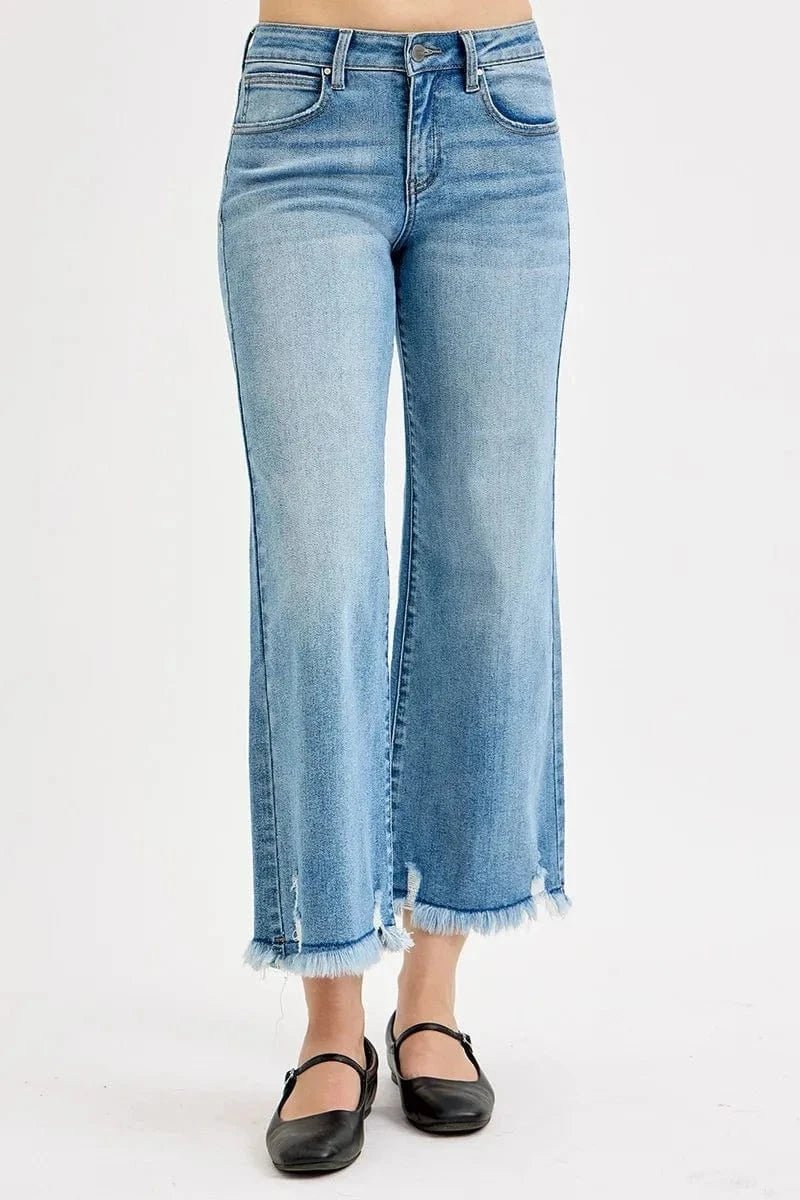 RISEN Full Size Mid Rise Crop Wide Leg Jeans Plus Size - LIGHT by Trendsi from FREYA’S CLOSET