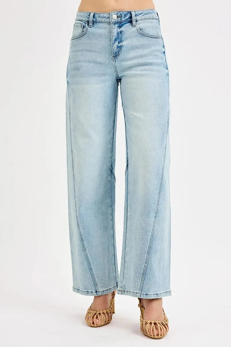 Trendsi Jeans RISEN Full Size Mid Rise Fit Barrel Jeans Plus Size