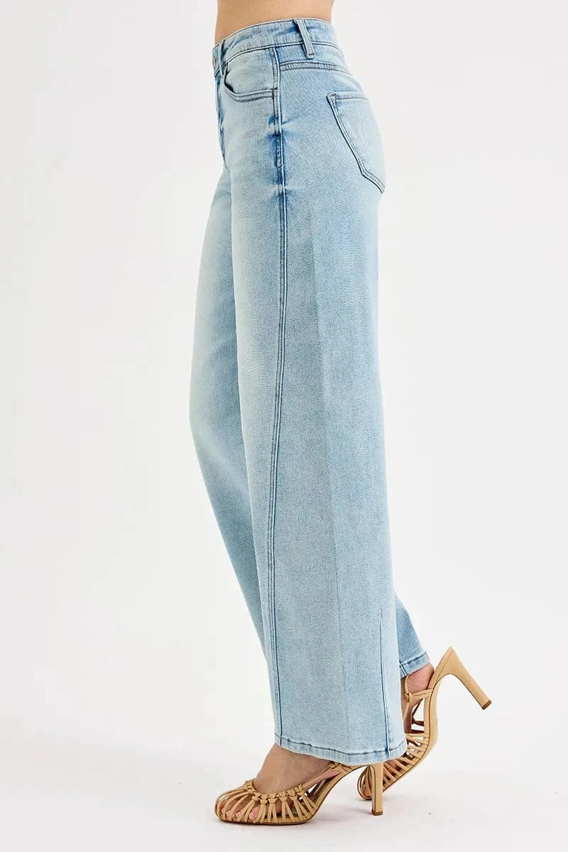Trendsi Jeans RISEN Full Size Mid Rise Fit Barrel Jeans Plus Size