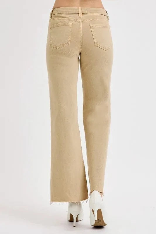Trendsi RISEN Full Size Raw Hem Wide Leg Jeans Plus Size