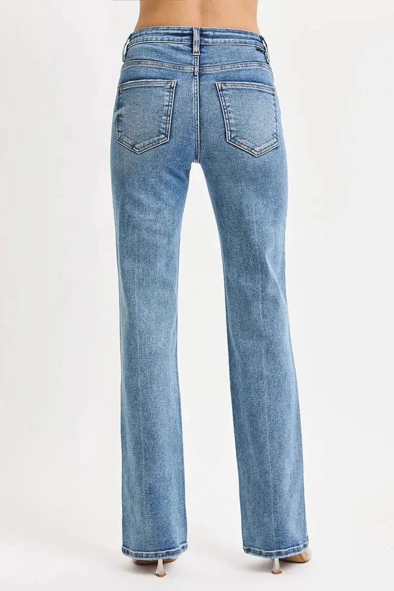 Trendsi Bottom RISEN Full Size Tummy Control High Rise Straight Jeans Plus Size