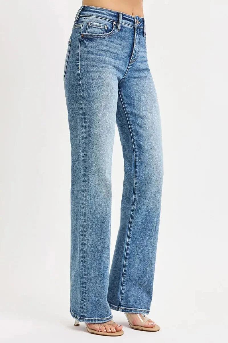 Trendsi Bottom RISEN Full Size Tummy Control High Rise Straight Jeans Plus Size