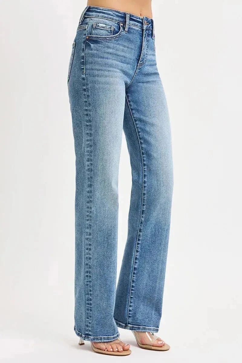 RISEN Full Size Tummy Control High Rise Straight Jeans Plus Size - MEDIUM by Trendsi from FREYA’S CLOSET