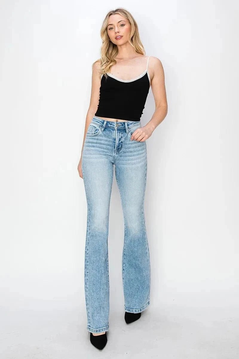 RISEN High Rise Bootcut Jeans - LIGHT by Trendsi from FREYA’S CLOSET