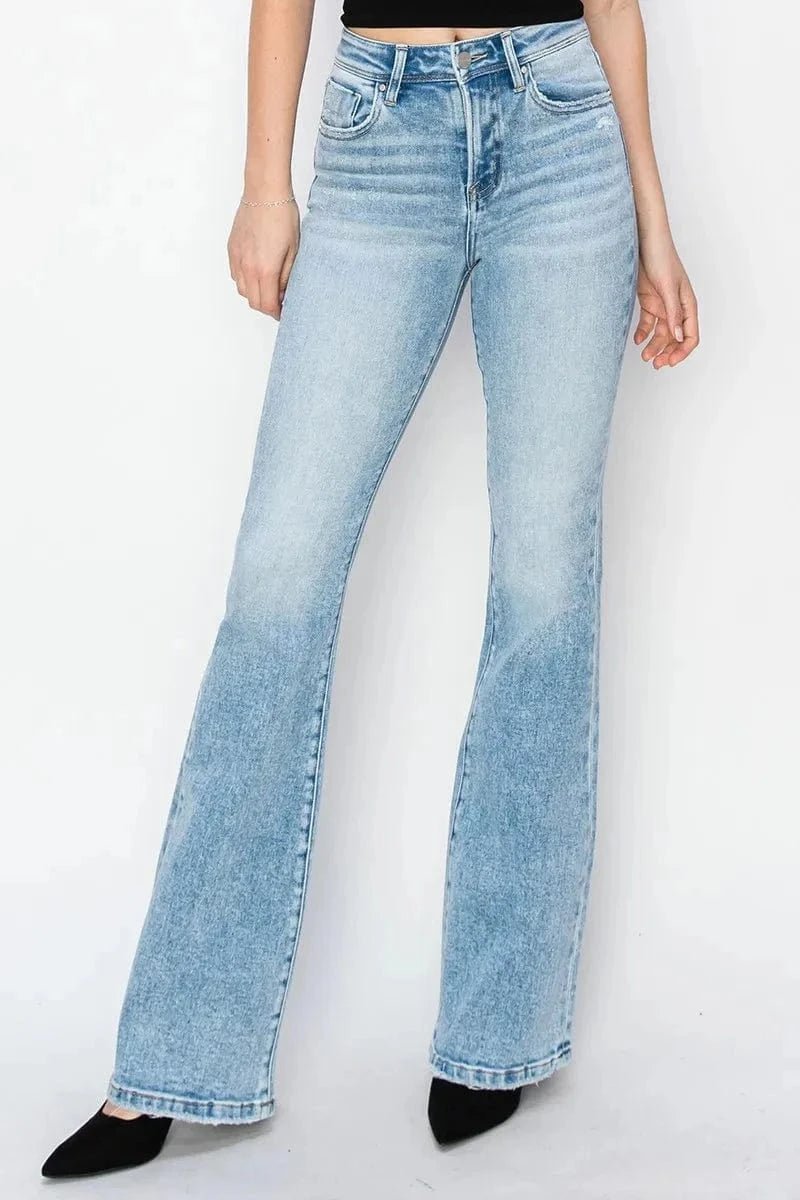 RISEN High Rise Bootcut Jeans - LIGHT by Trendsi from FREYA’S CLOSET