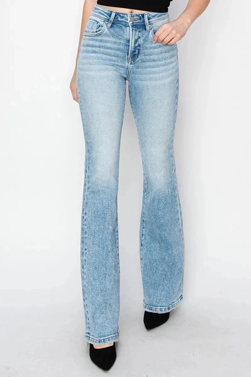 RISEN High Rise Bootcut Jeans - LIGHT by Trendsi from FREYA’S CLOSET