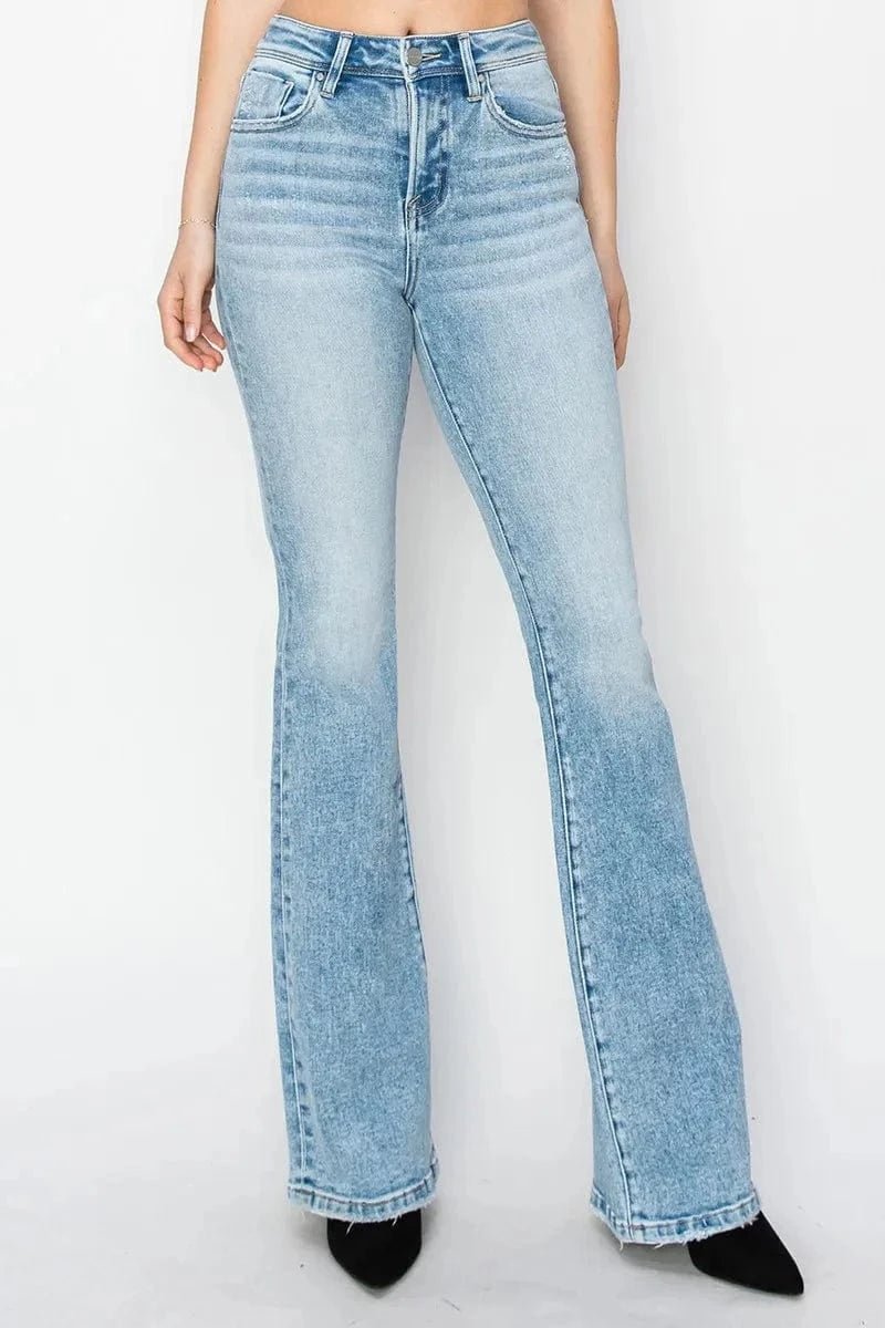 RISEN High Rise Bootcut Jeans - LIGHT by Trendsi from FREYA’S CLOSET