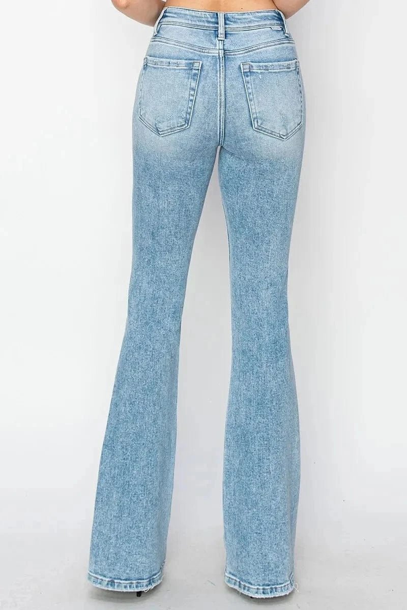RISEN High Rise Bootcut Jeans - LIGHT by Trendsi from FREYA’S CLOSET