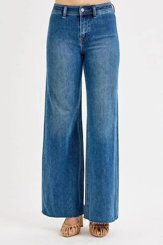 RISEN High - Waisted Wide Leg Jeans - Medium by Trendsi from FREYA’S CLOSET