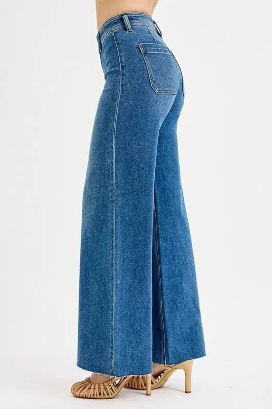 RISEN High - Waisted Wide Leg Jeans - Medium by Trendsi from FREYA’S CLOSET