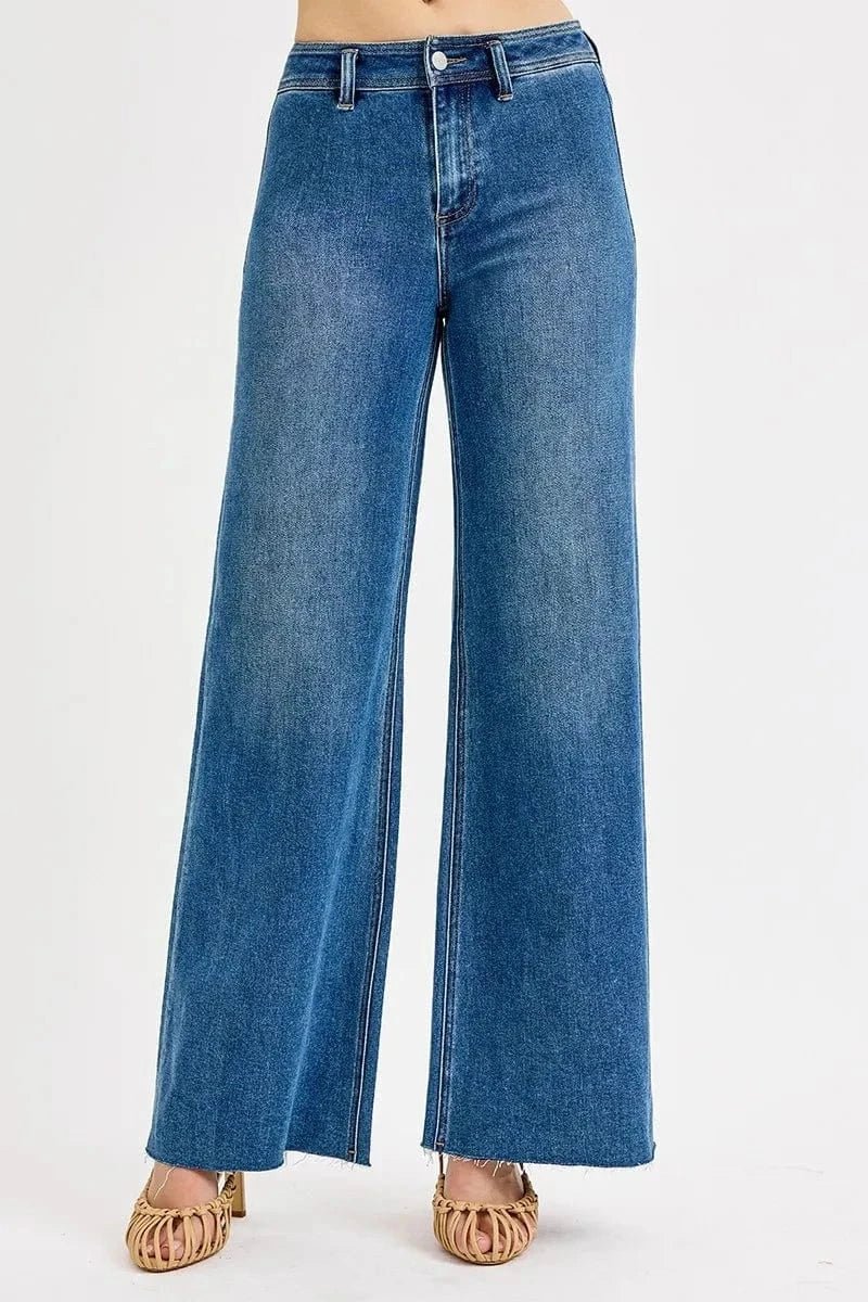 RISEN High - Waisted Wide Leg Jeans - Medium by Trendsi from FREYA’S CLOSET