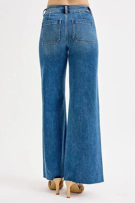 RISEN High - Waisted Wide Leg Jeans - Medium by Trendsi from FREYA’S CLOSET