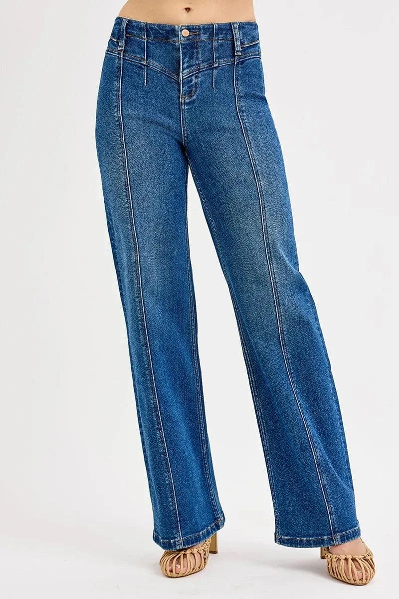 Trendsi Jeans RISEN Seam Detail Wide Leg Jeans