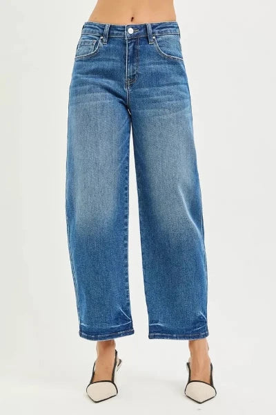 RISEN Slouchy Cropped Barrel Jeans - MEDIUM by Trendsi from FREYA’S CLOSET