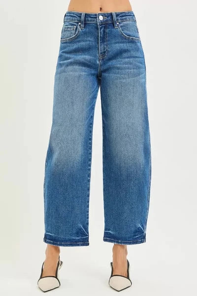 RISEN Slouchy Cropped Barrel Jeans - MEDIUM by Trendsi from FREYA’S CLOSET