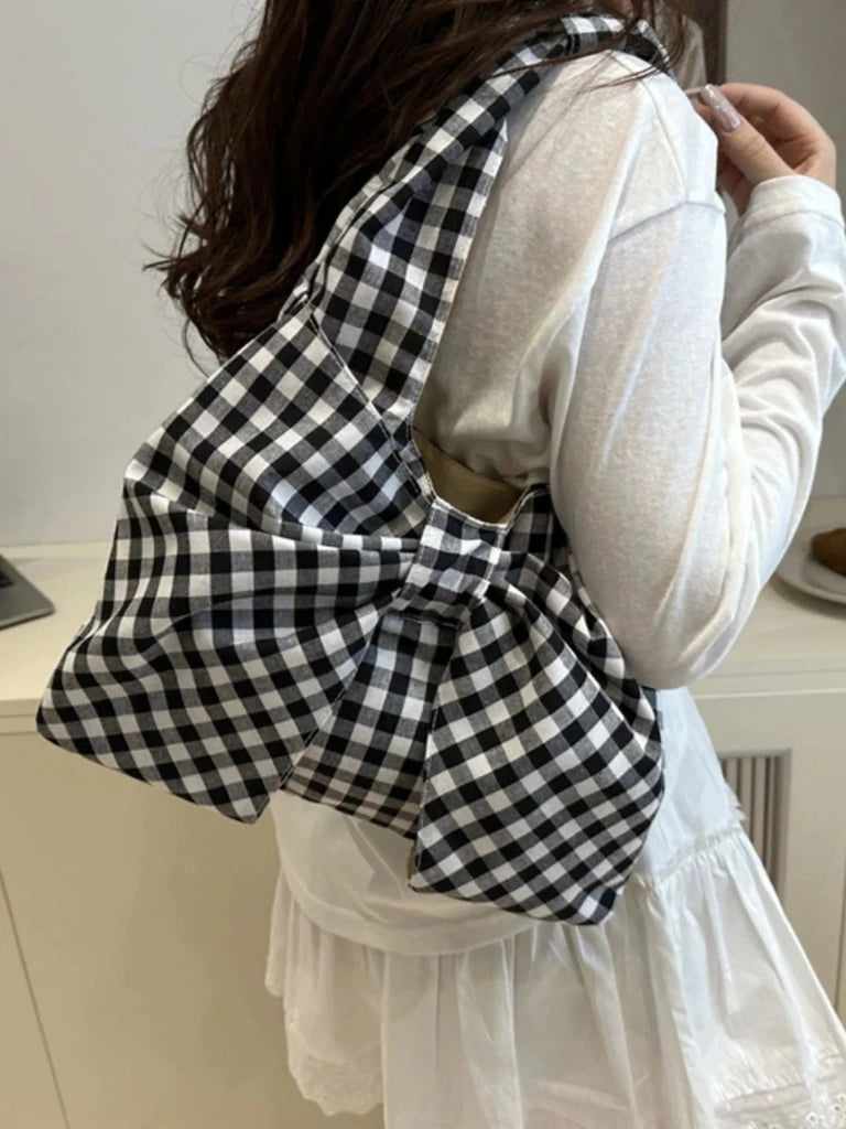 Ruched Bow Shoulder Bag - Black by Trendsi from FREYA’S CLOSET
