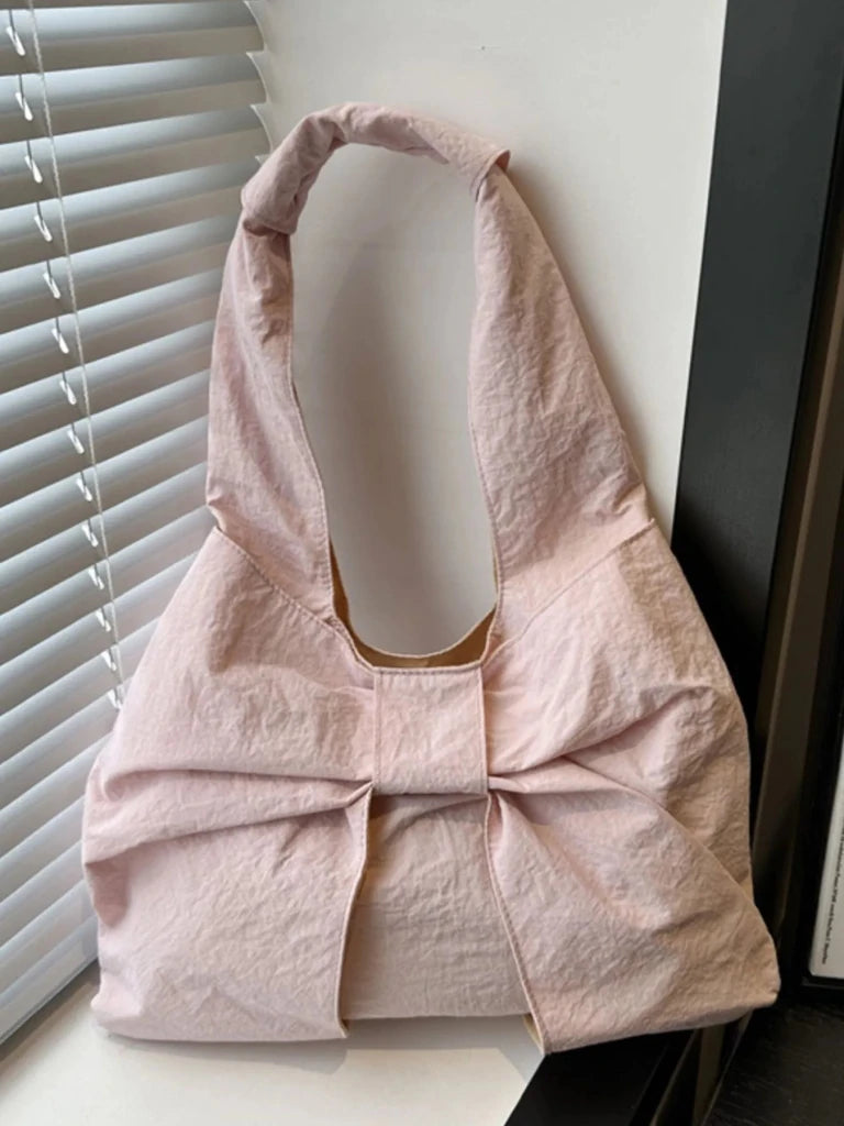 Ruched Bow Shoulder Bag - Blue by Trendsi from FREYA’S CLOSET