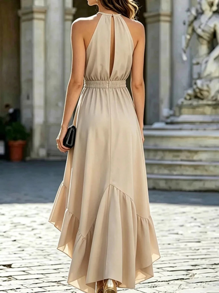 Ruffled high-low sleeveless maxi dress, alternate product image