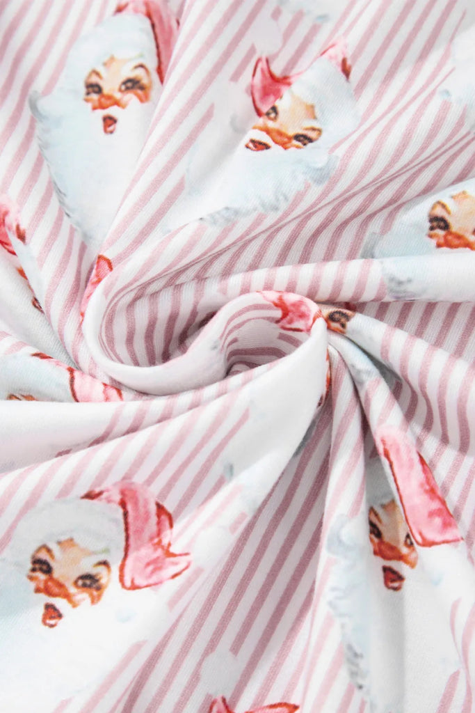 Santa Print Long Sleeve Top and Pants Lounge Set - Blush Pink by Trendsi from FREYA’S CLOSET