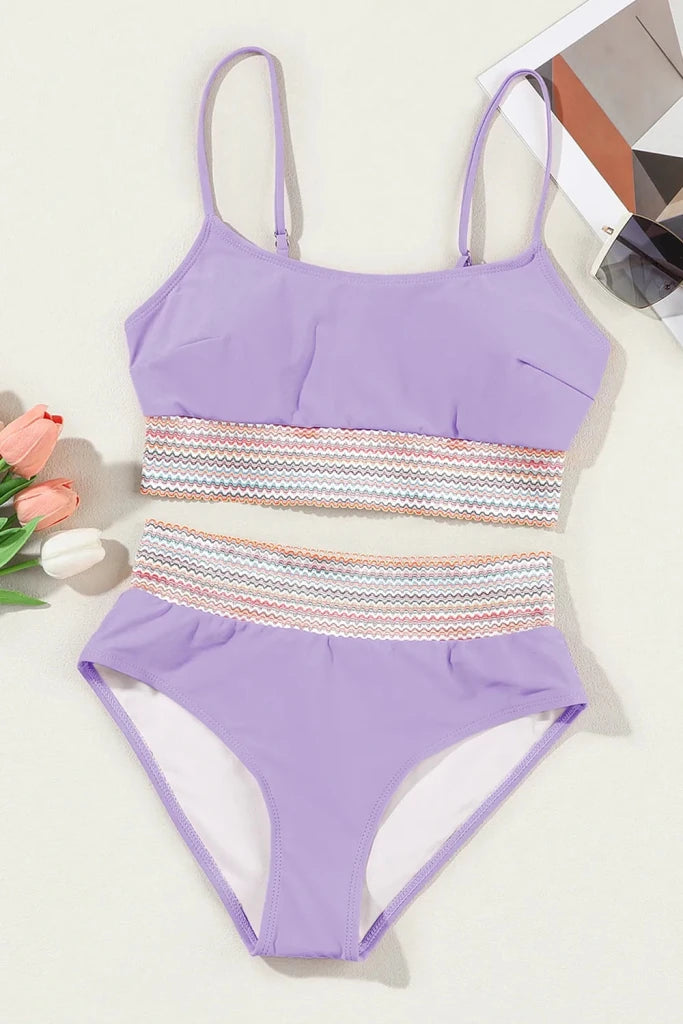 Scoop Neck Spaghetti Strap Bikini Set - Lavender by Trendsi from FREYA’S CLOSET