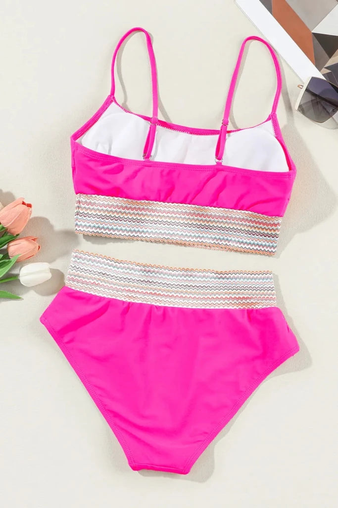Scoop Neck Spaghetti Strap Two - Piece Swim Set - Hot Pink by Trendsi from FREYA’S CLOSET