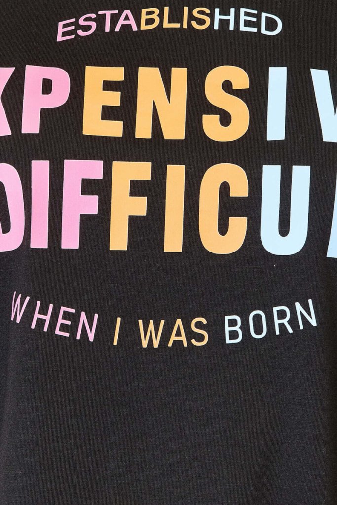 Simply Love Slogan Graphic Cuffed Sleeve T-Shirt - Black by Trendsi from FREYA’S CLOSET