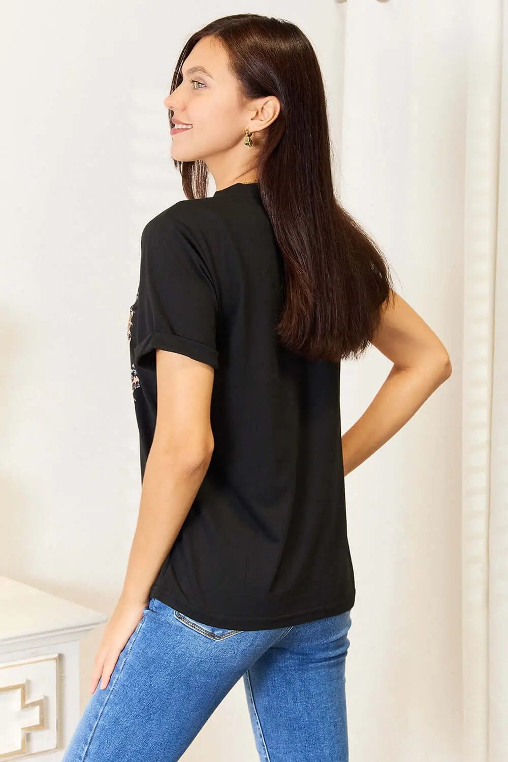 Trendsi Shirts and Blouses Simply Love WIFE MOM BOSS Leopard Graphic T-Shirt