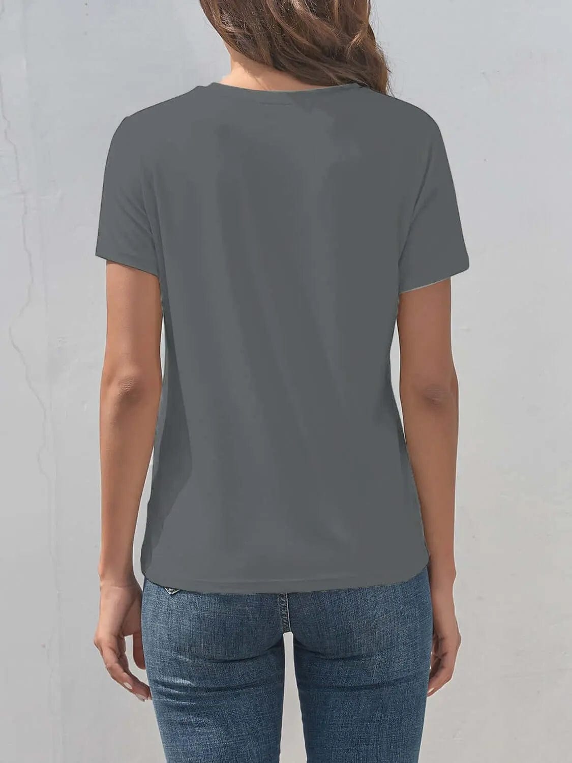 Trendsi Shirts and Blouses Smile Graphic Round Neck Short Sleeve T-Shirt