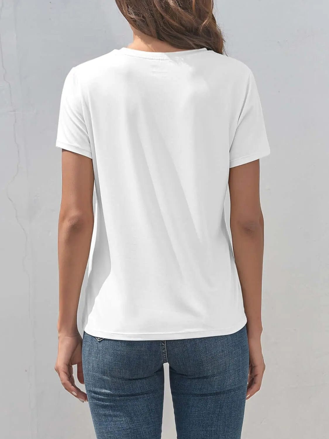 Trendsi Shirts and Blouses Smile Graphic Round Neck Short Sleeve T-Shirt