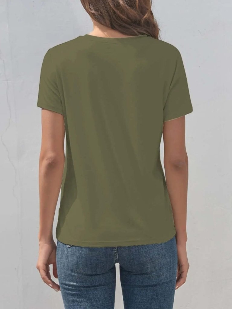 Smile Graphic Round Neck Short Sleeve T-Shirt - Moss by Trendsi from FREYA’S CLOSET