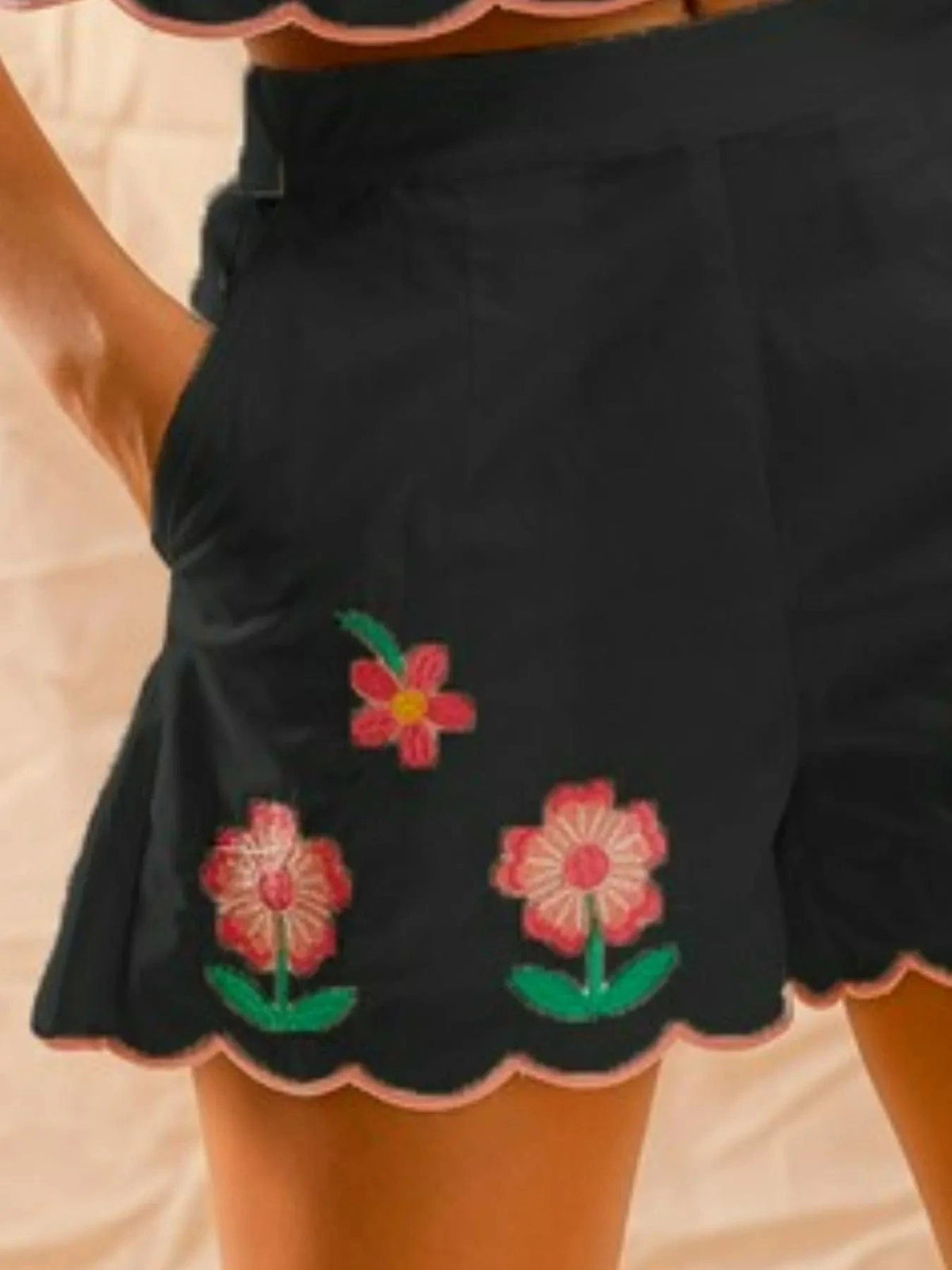 Trendsi SO ME Flower Embroidered Tank Top and Shorts Set