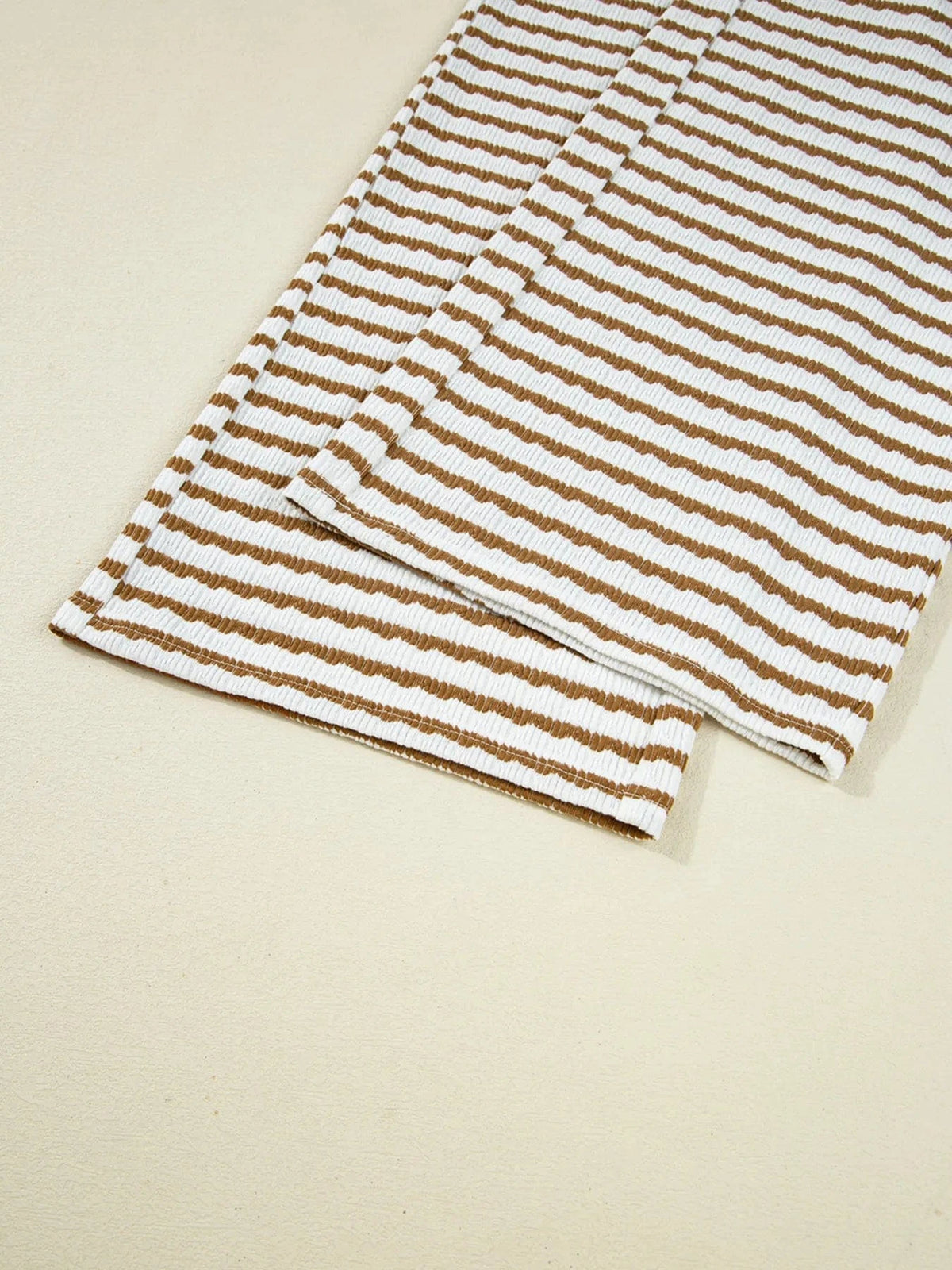 Trendsi Stripe Collared Top and Drawstring Pant Set