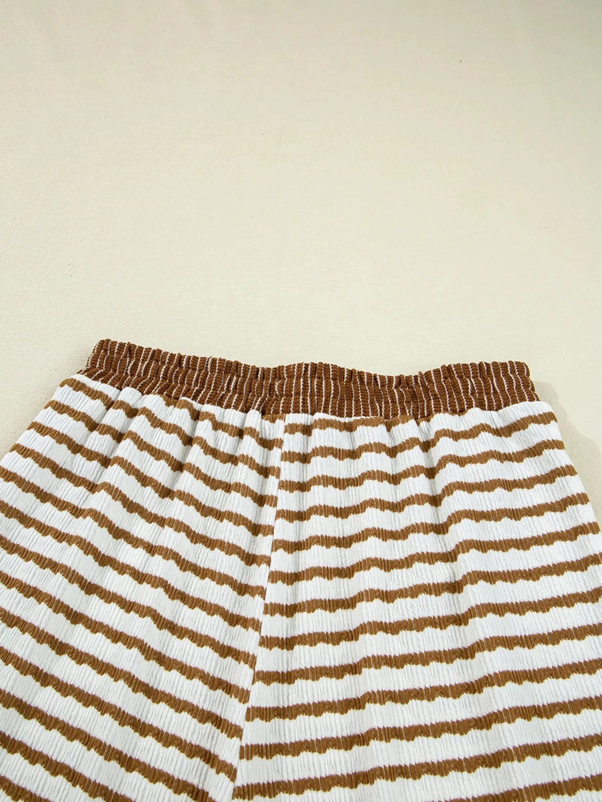 Trendsi Stripe Collared Top and Drawstring Pant Set