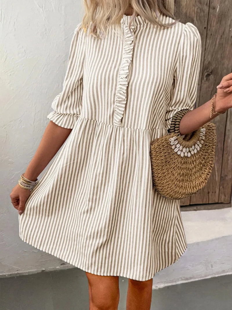 Trendsi Striped Half Sleeve Dress