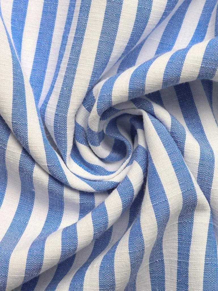 Striped Half Sleeve Mini Shirt Dress - Light Blue by Trendsi from FREYA’S CLOSET