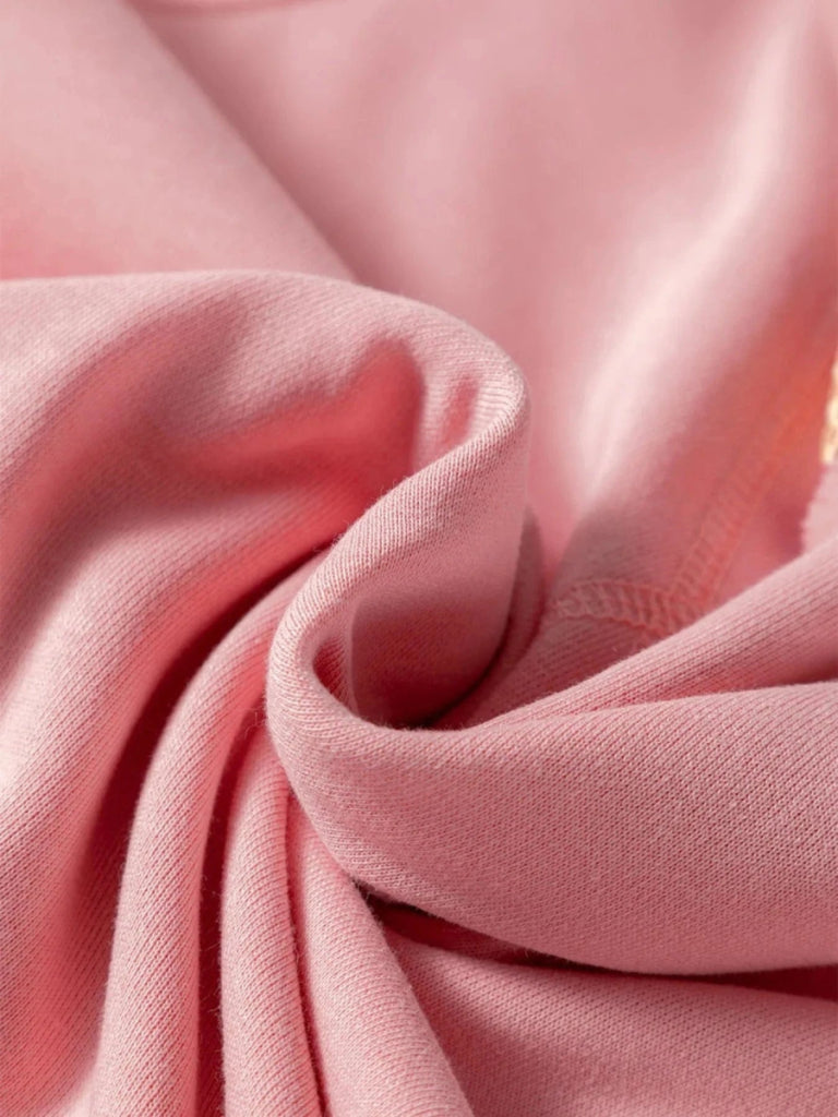 Striped Mesh Sleeve Patchwork Exposed Seam Top - Dusty Pink by Trendsi from FREYA’S CLOSET