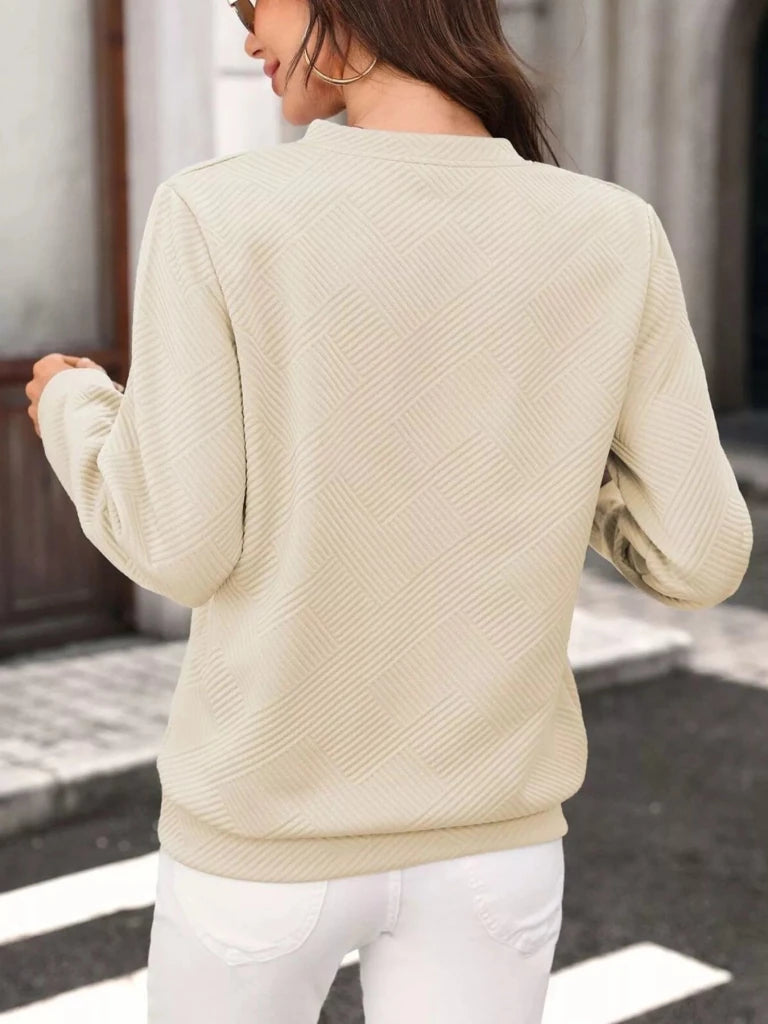 Textured quarter-zip sweatshirt, alternate product image