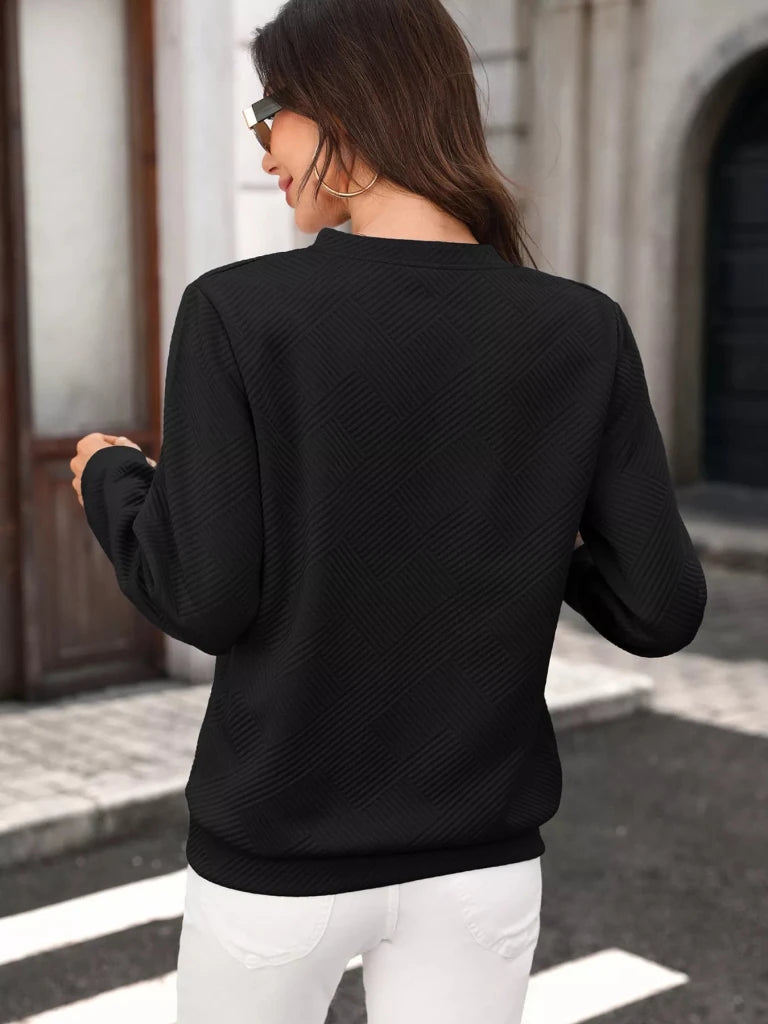 Textured quarter-zip sweatshirt, alternate product image
