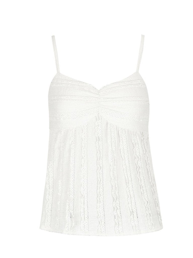 Textured Sweetheart Neck Cami - White by Trendsi from FREYA’S CLOSET