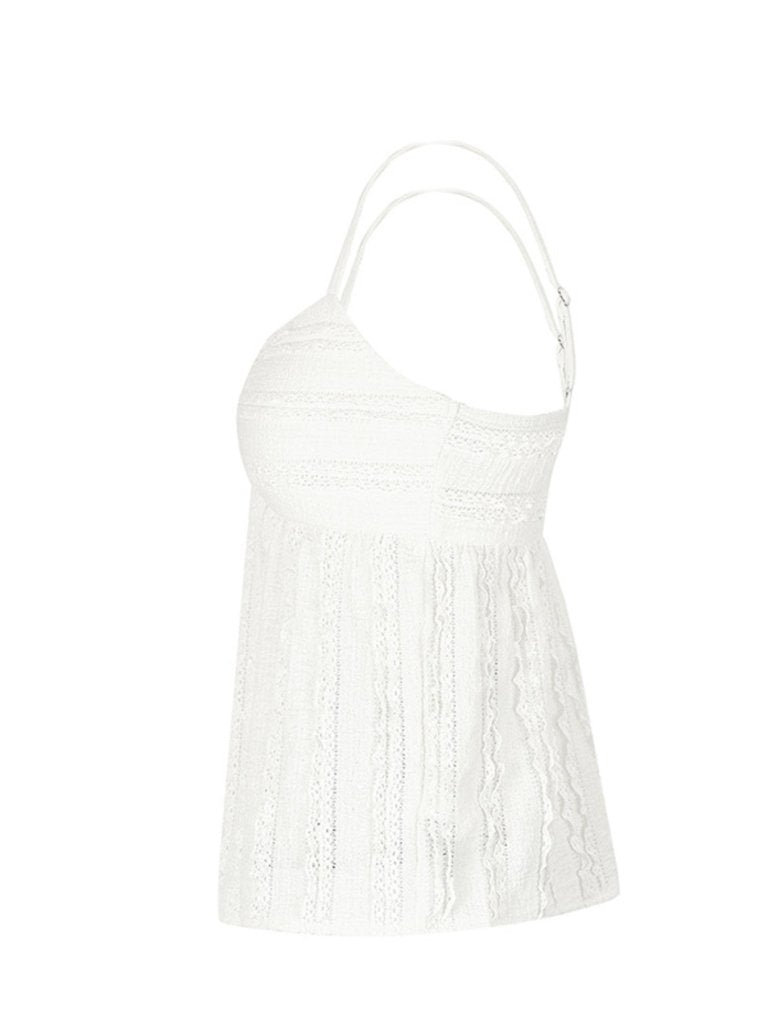 Textured Sweetheart Neck Cami - White by Trendsi from FREYA’S CLOSET