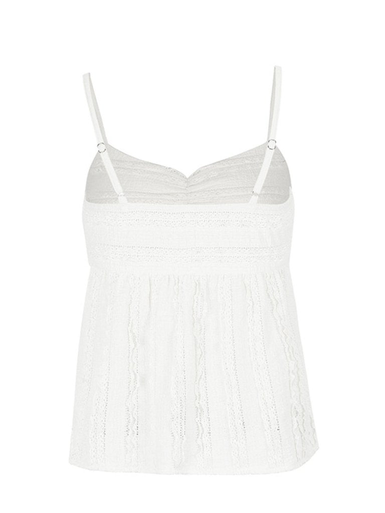 Textured Sweetheart Neck Cami - White by Trendsi from FREYA’S CLOSET