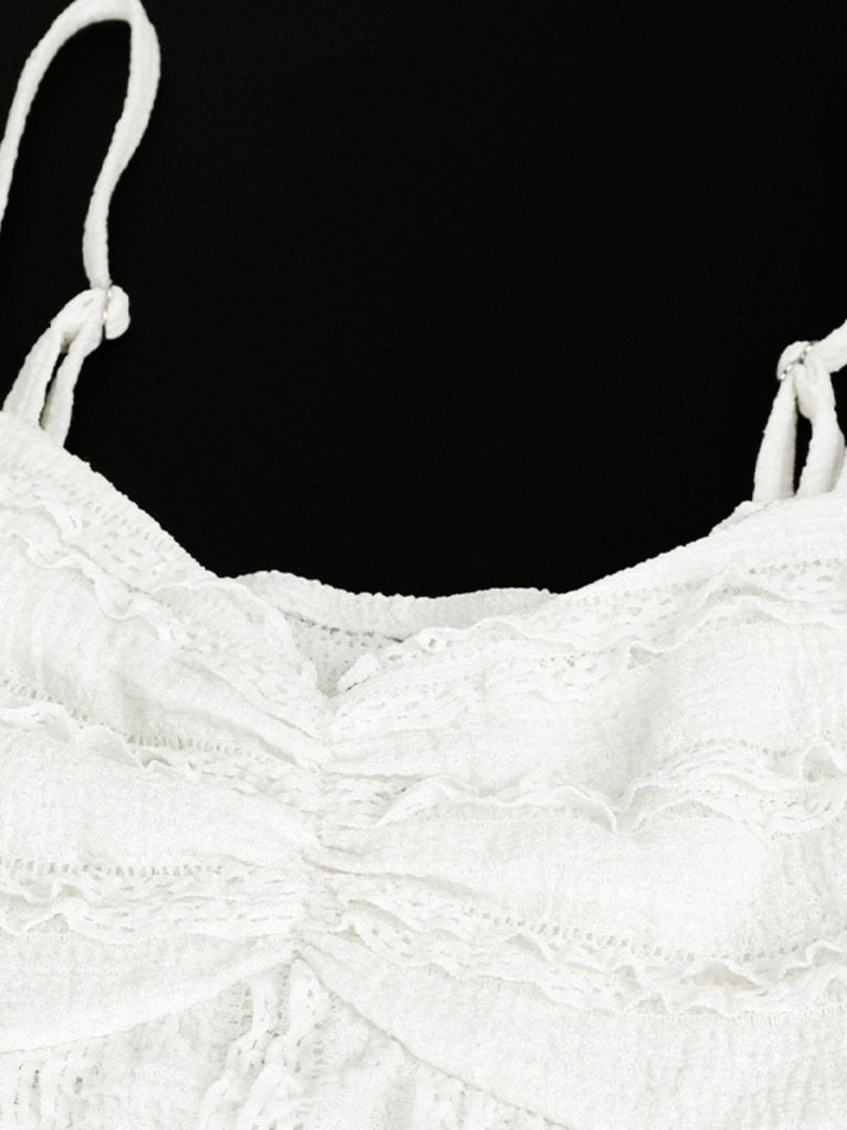Textured Sweetheart Neck Cami - White by Trendsi from FREYA’S CLOSET