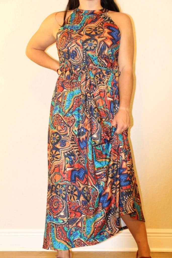 Tied Slit Floral Sleeveless Dress - S by Trendsi from FREYA’S CLOSET