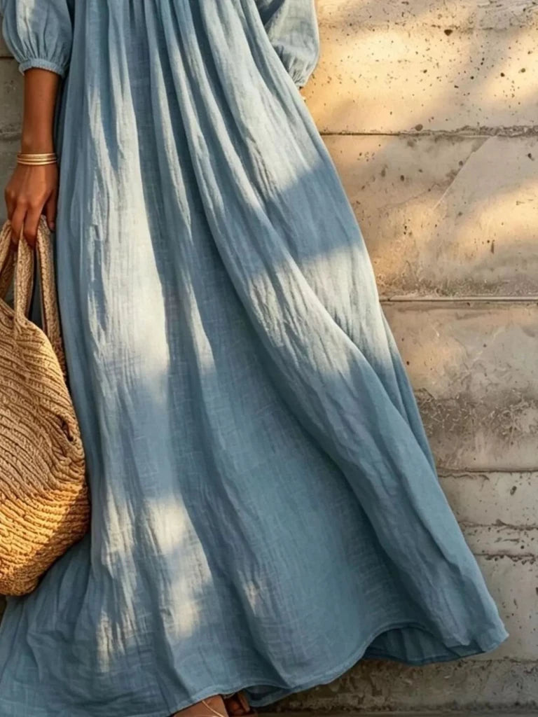 Tiered notched 3/4 sleeve maxi dress, alternate product image