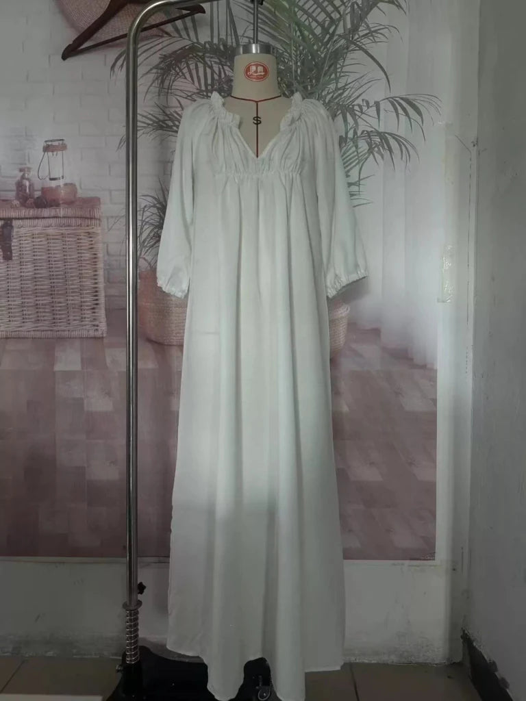 Tiered notched 3/4 sleeve maxi dress, alternate product image
