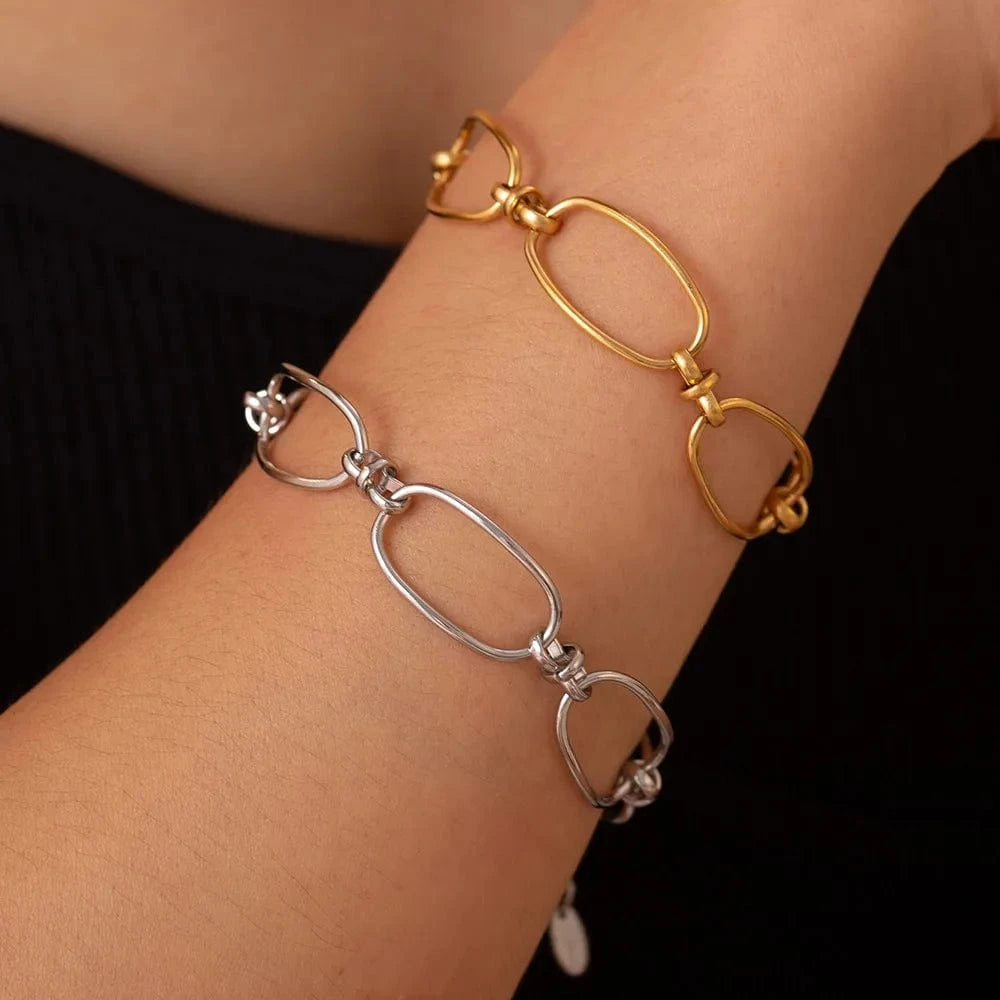 Trendsi Gold / One Size Titanium Steel Chain Bracelet